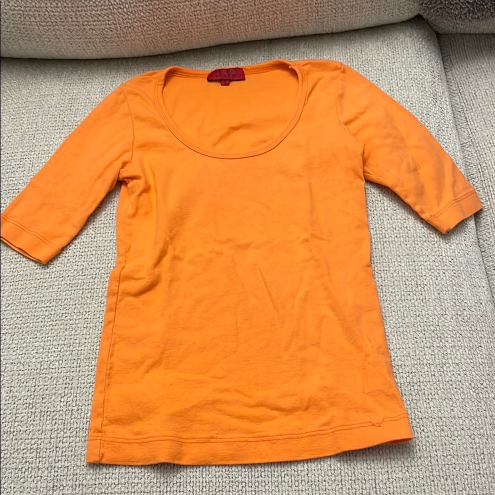 BCBG Maxazria Orange Scoop Neck Top